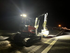 Eurocomach 75 ZT i gang på E45 motorvejsudvidelsen